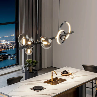 Contemporary Pendant Light – Alloy Cord Suspension Lamp with Remote Control