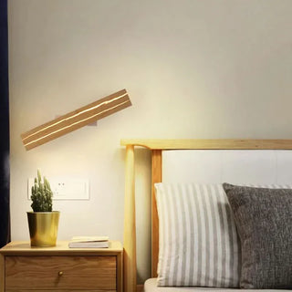 Rotation Wall Light – Adjustable Brightness Wood Wall Lamp | Compact Bedroom Lighting