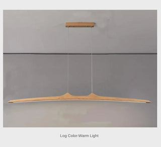 Walnut Pendant Light – Minimalist Dining Room Lighting With Integrated LED Fixture