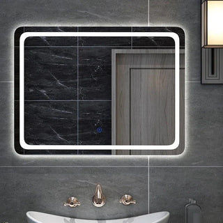 LED modern smart defogging bathroom mirror front view