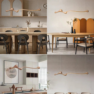 Dimmable LED Pendant Light – Ash Wood Pendant With Touch Switch & Adjustable Brightness