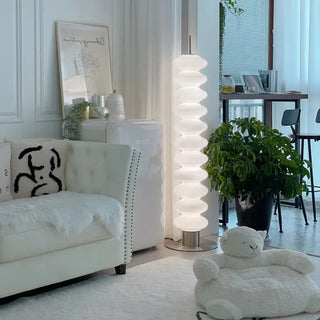 Contemporary Floor Lamp – Adjustable LED Lighting With Dimmer | Acrylic Chrome Finish
