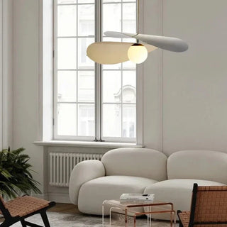 Slow Overlap pendant illuminated — layered metal shade with LED