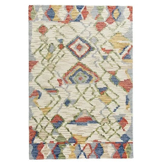 moroccan tangier style handcrafted rug non slip thin carpet front view