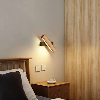Rotating Wooden Wall Light – Adjustable 360 Degree Wall Lamp | Bedroom LED Fixture
