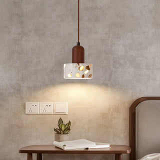 LED Pendant Light – Modern Pendant Lamp with Travertine Stone Shade | Warm Ambient Lighting