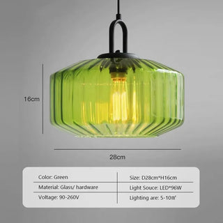 Vintage Pendant Light – Textured Glass Lamp | Retro Style Pendant With Warm Ambient Light