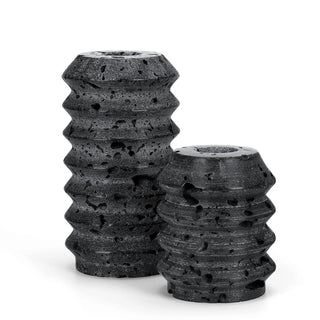marble candle holder natural stone spiral candle set handcrafted black decor front view
