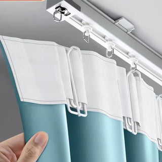 white curtain hooks 4 prong iron set secure hanging set view