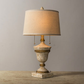 Luxury retro beige resin table lamp — warm ambient glow