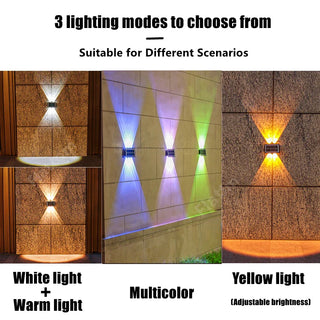 Solar Wall Light – Dimmable Outdoor Solar Lamp | Brushed Nickel Finish LED Garden Lighting