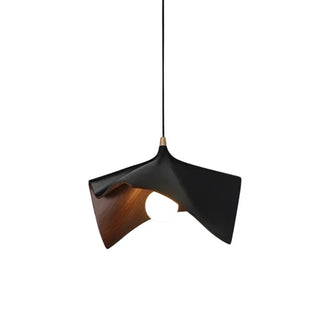 Bloom black resin pendant lamp — organic lighting fixture for dining room