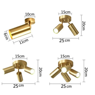 Golden LED Ceiling Light – Minimalist Aluminium Gold Finish Double Head Lamp