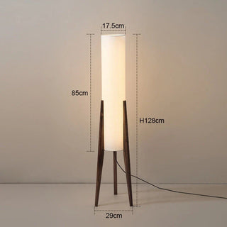 Nordic Wooden Floor Lamp – Scandinavian Standing Lamp with Fabric Shade for Living Room