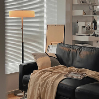 Glass Wood Floor Lamp – Modern Living Room Lamp With Soft LED Lighting