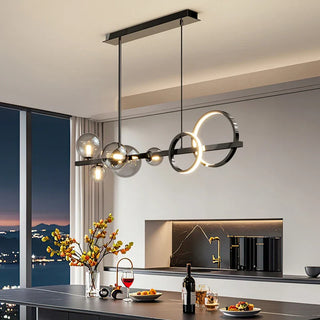 Contemporary Pendant Light – Alloy Cord Suspension Lamp with Remote Control