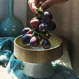 japanese ceramic fruit bowl earthworks handcrafted small porcelain serving angle view