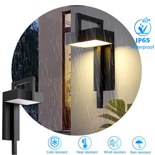Black Steel Wall Light – Modern Outdoor Lamp With Energy Efficient LED Lighting
