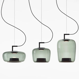 Art Deco Pendant Light – Stone Glass LED Pendant Lighting | Polished Chrome Finish
