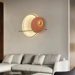 Aluminum circular orange wall sconce — contemporary LED wall lamp