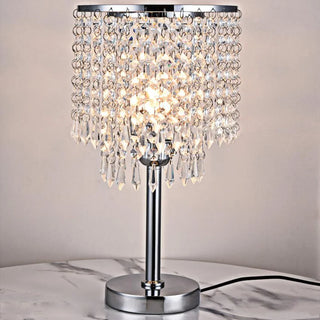 Crystalline Table Lamp – Elegant Modern Crystal Lamp with Chrome Base