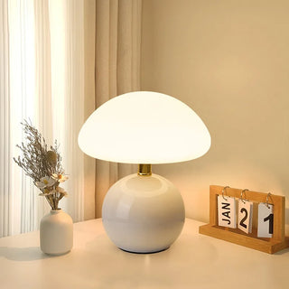 Ceramic Table Lamp – Modern LED Bedroom Lighting With Soft Ambient Light