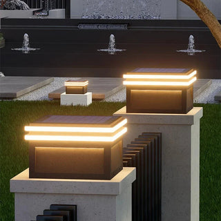 Outdoor Solar Lamp – Square Stainless Steel LED Garden Light | Weather Resistant Design