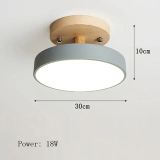 Nordic Wooden Ceiling Light – Scandinavian LED Surface Mount Lamp with Warm Wood Finish