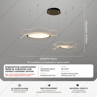 Suspension LED acrylique – Lampe suspendue moderne avec abat-jour en acrylique blanc et finition en fer