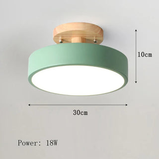 Nordic Wooden Ceiling Light – Scandinavian LED Surface Mount Lamp with Warm Wood Finish