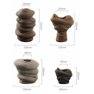 ceramic vase torso handmade porcelain art vase earthworks 37cm top view