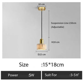 Copper Pendant Light – Minimalist Polished Copper Finish LED Bedroom Lighting