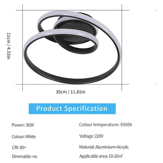 Plafonnier LED en aluminium – Luminaire de plafond moderne | Éclairage pour chambre et salon