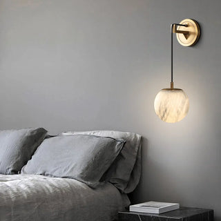 Marble Wall Lamp – Minimalist Copper Wall Light With Soft Ambient Lighting