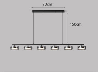 Industrial Ceiling Light – Modern Linear Pendant Light With Smoked Glass Shades