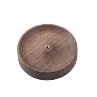 black walnut incense holder wooden base tray natural wood accessory close-up