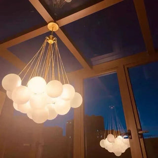 LED Pendant Light – Modern Chandelier with Glass Balls | Adjustable Height