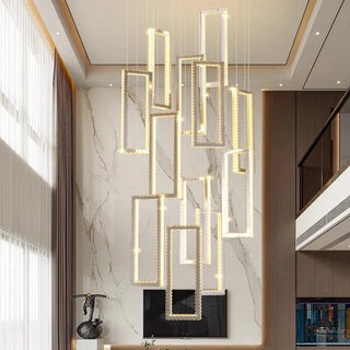 Modern Crystal Chandelier – Elegant Living Room Lighting with Adjustable Dimmable LED