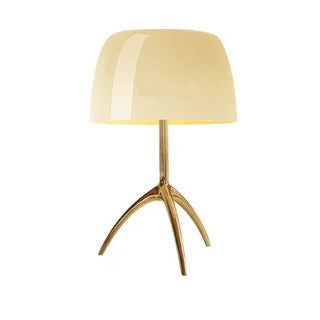 Colored Glass Desk Lamp – Modern Tripod LED Reading Lamp with Iron Frame