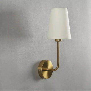 Indoor Wall Sconce – Linen Lampshade Light with Gold Metal Frame | Lumavera Lighting