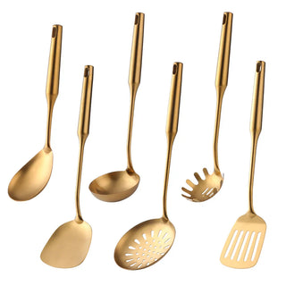 stainless steel cooking set gold eco friendly cookware doha kitchen tools front view