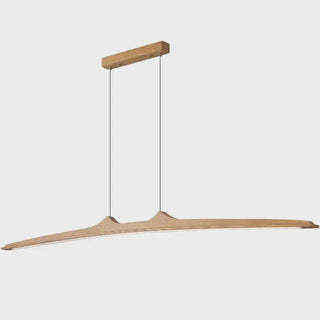 Walnut Pendant Light – Minimalist Dining Room Lighting With Integrated LED Fixture