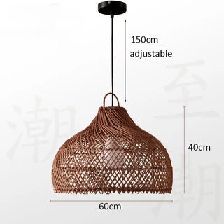 Rattan Pendant Light – Bamboo Woven Lamp with Eco Friendly LED Lighting
