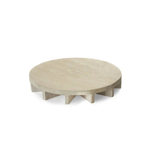 travertine stone tray earthworks handcrafted luxury slat base italian decor front view