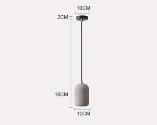 Vintage Pendant Light - Industrial Pendant Lamp with Cement Lampshade & Warm LED