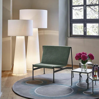 Nordic Fabric Floor Lamp – Scandinavian LED Reading Lamp with Chrome Base