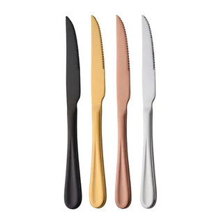napoli steak knives 4 piece kitchen steak knife set stainless steel cutlery front view