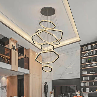 Modern Crystal Chandelier | Adjustable LED Lighting - Elegant Living Room Fixture