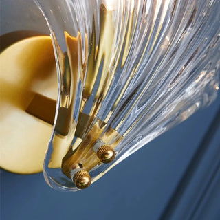 Glass Seashell Wall Sconce – Decorative Lighting With Molded Glass Diffuser & Gold Tone Base