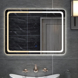 LED modern smart defogging bathroom mirror side view